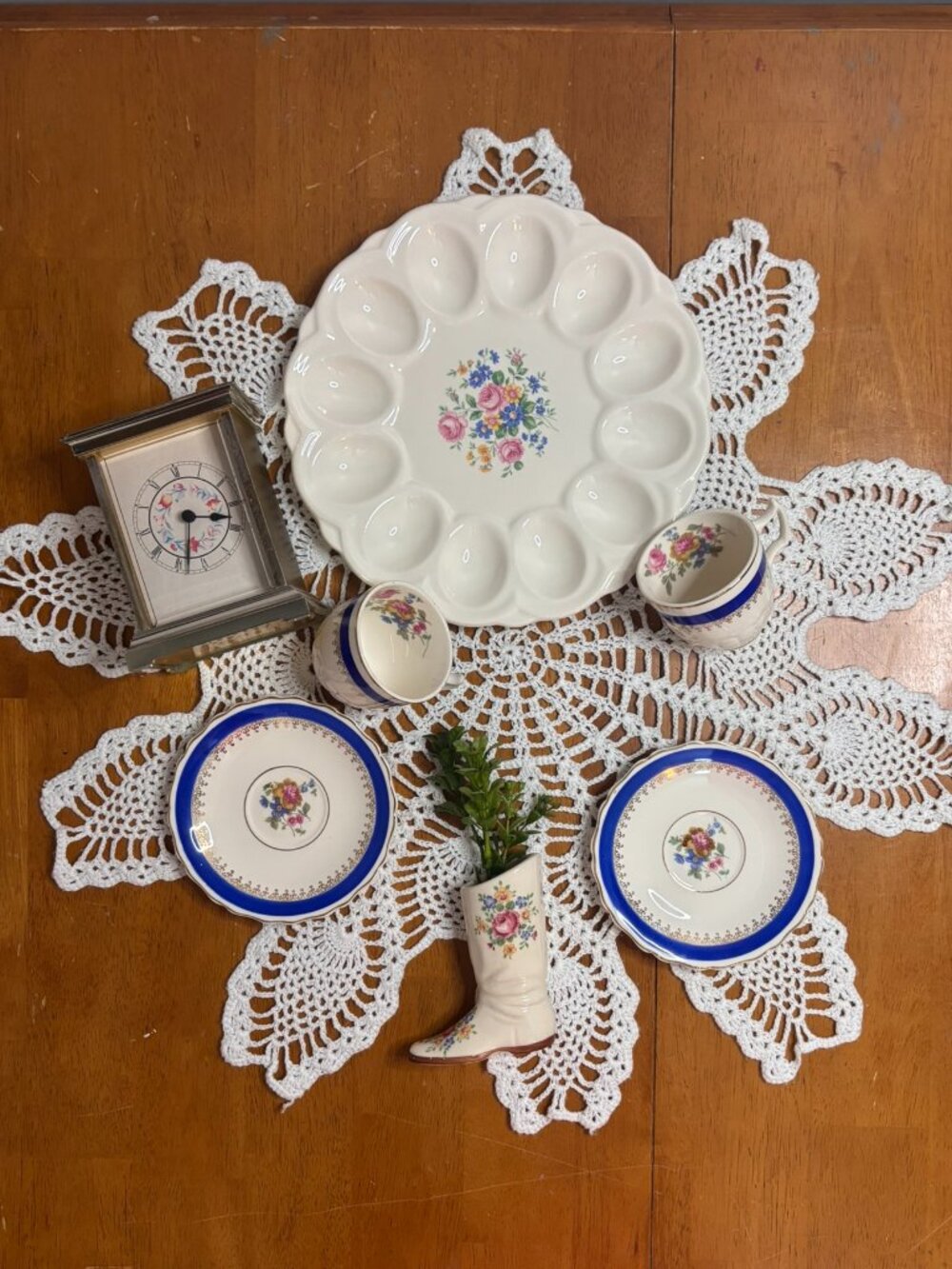 VTG Grandmillennial Tea & Entertaining Decor Set Cottagecore Coquette Vignette